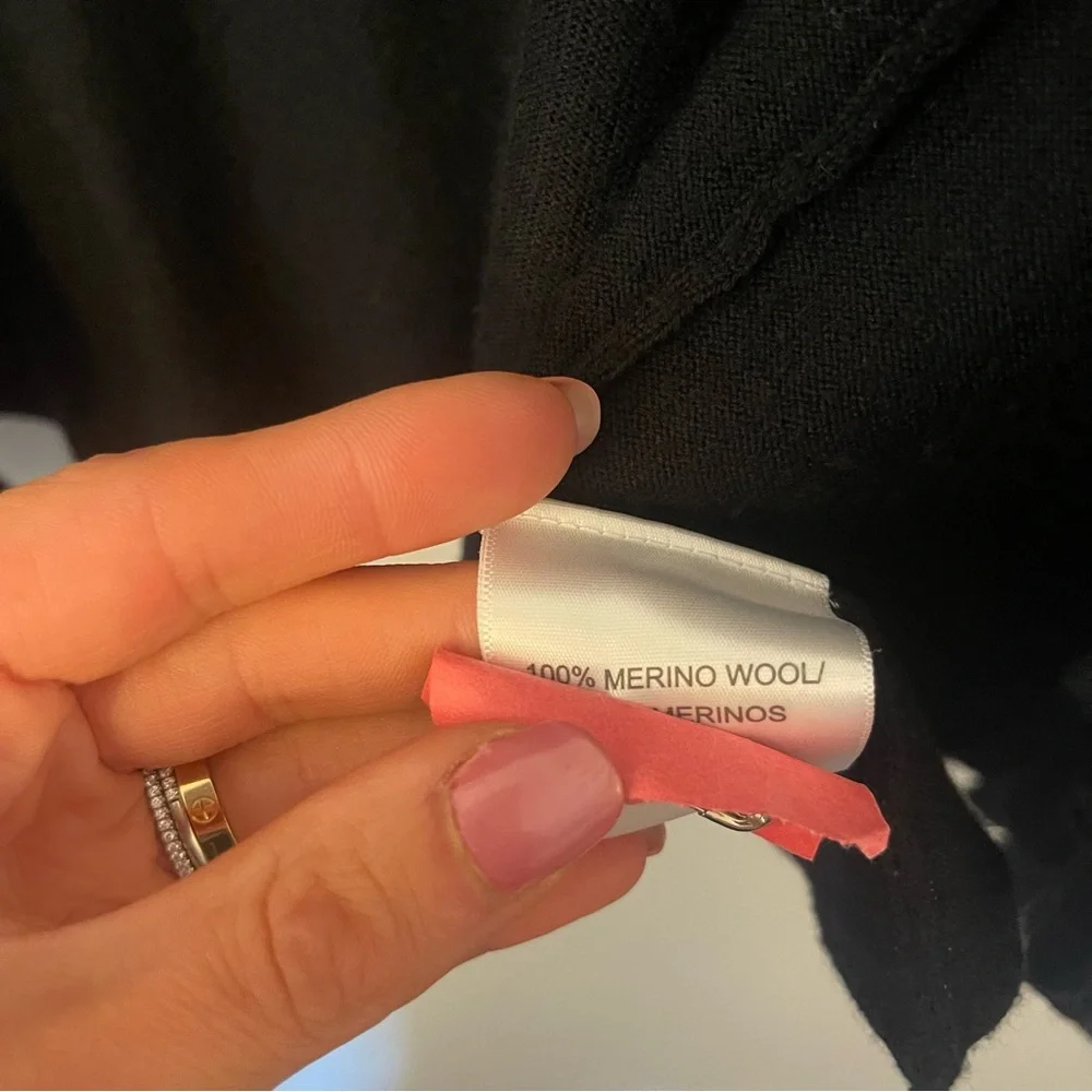 Tory Burch Knit Open Front Long Cardigan - Sleeveless Merino Wool Sweater Vest - Picture 7 of 7